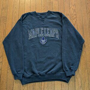 Vintage Toronto Maple Leafs Embroidered Logo Athletic Spellout Crewneck - Size M